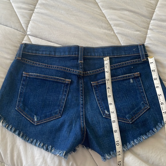 L'AGENCE womens blue denim gold metallic Zoe Le Vintage shorts size 26 NWOT - Picture 6 of 8